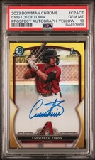2023 Bowman Chrome Cristofer Torin #/75 Yellow Refractor Auto PSA 10🔥