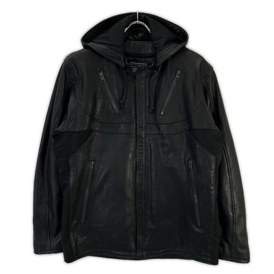 KADOYA 1530 Black U-SCR Goatskin Hooded Single Rider's Jacket Jacket LL black