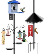 Bird Feeder Pole, 108 inch Bird Feeder Stand Station with Squirrel Proof
