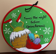 The Grinch Grinchmas Dr Seuss Christmas Metal Hanging Sign Door Decoration Ruz