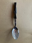 Vintage CUTCO Slotted Serving Spoon 1713 & Ladle 1715 w/Brown Swirl Handles, USA — photo 2