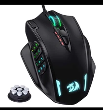 Ergonomic M908 Optical Gaming Mouse with 18 Programmable Buttons & RGB Lights