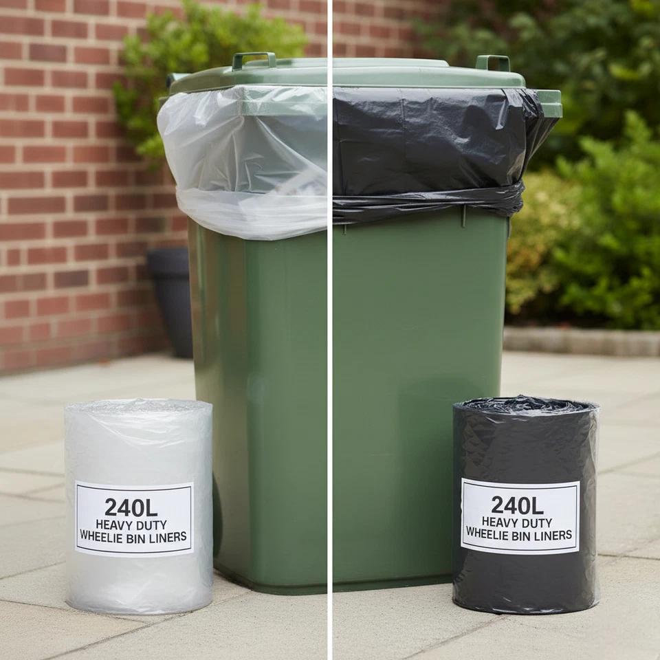 Extra Strong 240L Wheelie Bin Bags Heavy Duty Thick Waste Liners Refuse Sacks - Image 1 of 3