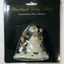 VTG Heartland Valley Village Accessory Kids & Snowman Xmas Figurine NEW IN PKG