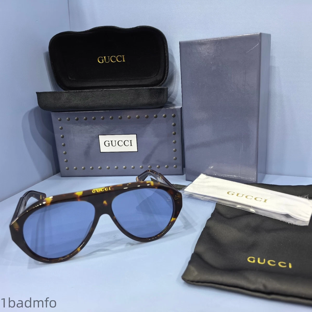 Gucci Aviator Blue Sunglasses for Men for sale | eBay
