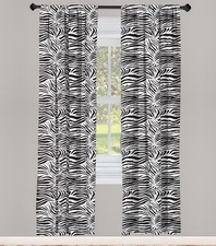 Zebra Print Curtains Retro Kitsch 80s 90s 4 Panels of  28" x 84" Y2K