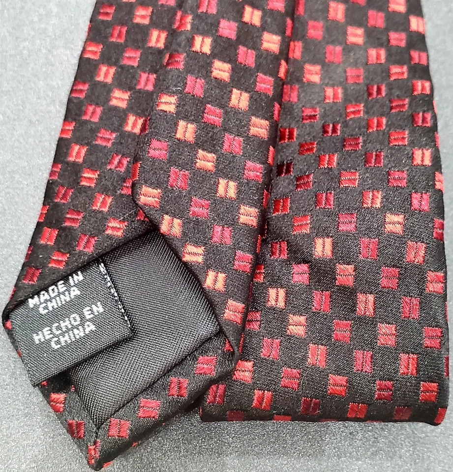 Мужской шелковый галстук Covington 57x3,5 дюйма черный/красный - Изображение 3 из 4