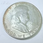 1949-S 50C Franklin Half Dollar, 90% Silver AU About Uncirculated Details  #5659