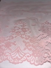 8 Yards Pink Vintage 8" Wide Scalloped Lace Flower Design D12