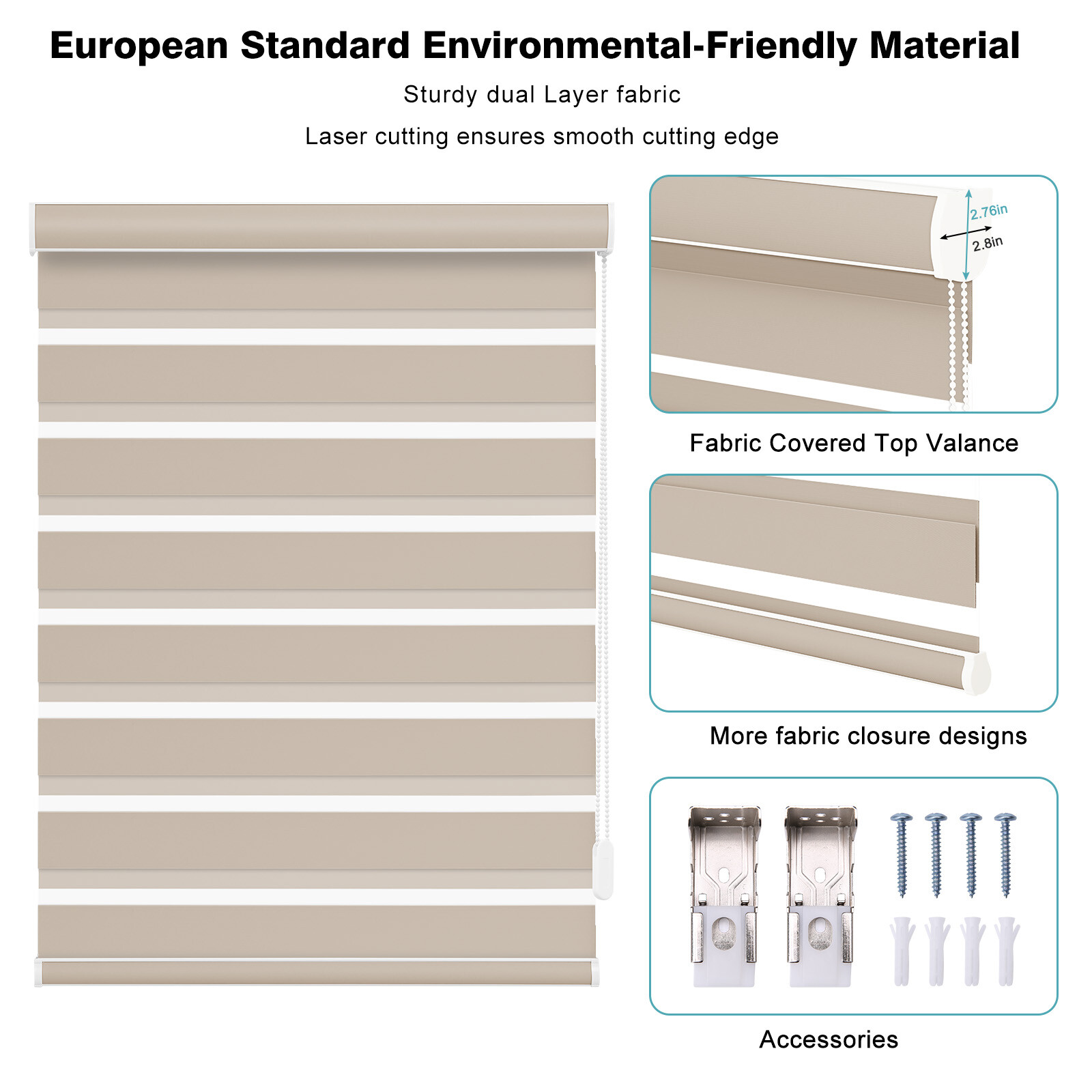 Changshade CUSTOM Made Dual Layer Zebra Roller Shades Window Shades-Corded