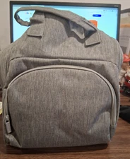 EMFAMIL WONDER BAG INSULATED BABY BAG GRAY BACKPACK, INCLUDES 2 BOTTLES