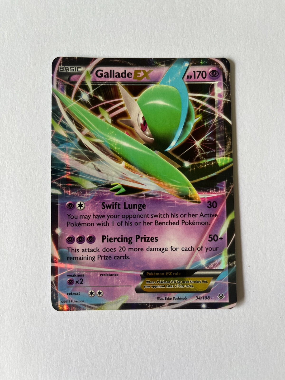 Gallade EX - 34/108 XY Roaring Skies - Ultra Rare Pokemon Card NM