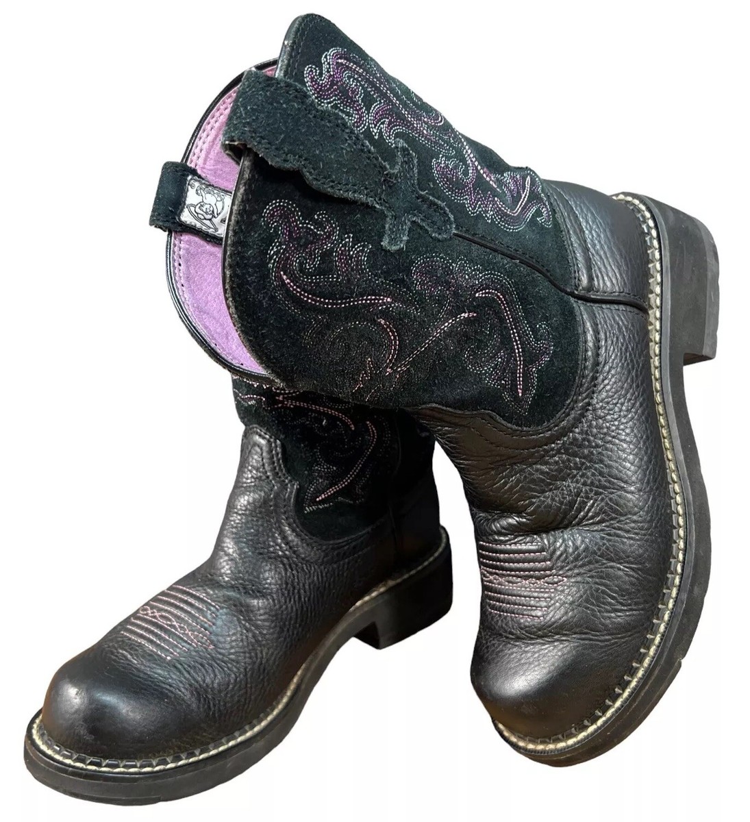 Ariat Womens Fatbaby ll 10004729 Black Leather Western Boots  display picture 2