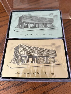 Vtg Haverhill Co-Operative Bank 2 Decks Playing Cards Massachusetts Marketing