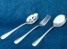 BALI Stainless Steel Serving Set Pierced & Serving Spoon / Fork 18/0 