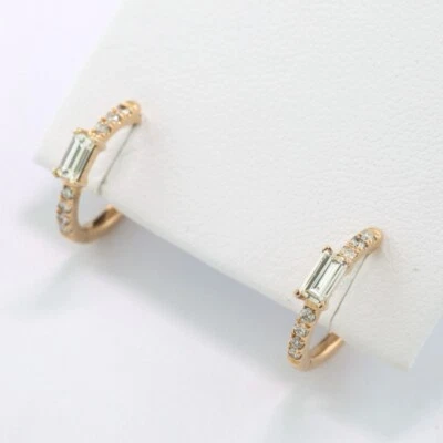 Diamant-Ohrringe Creolen Diamantbaguetten Brillanten 750er Roségold Wert 2.450€ - Bild 1 von 4