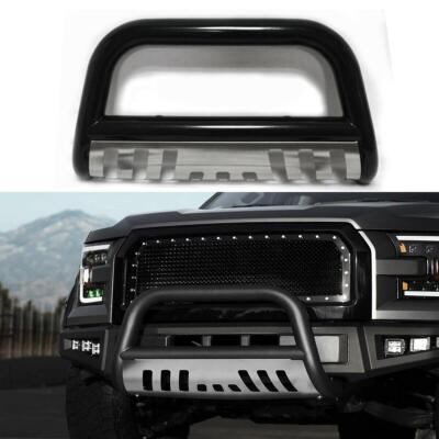 3'' Black Front Push Bumper Bull Bar Grille Guard Skid Plate For 2004Up Ford F150