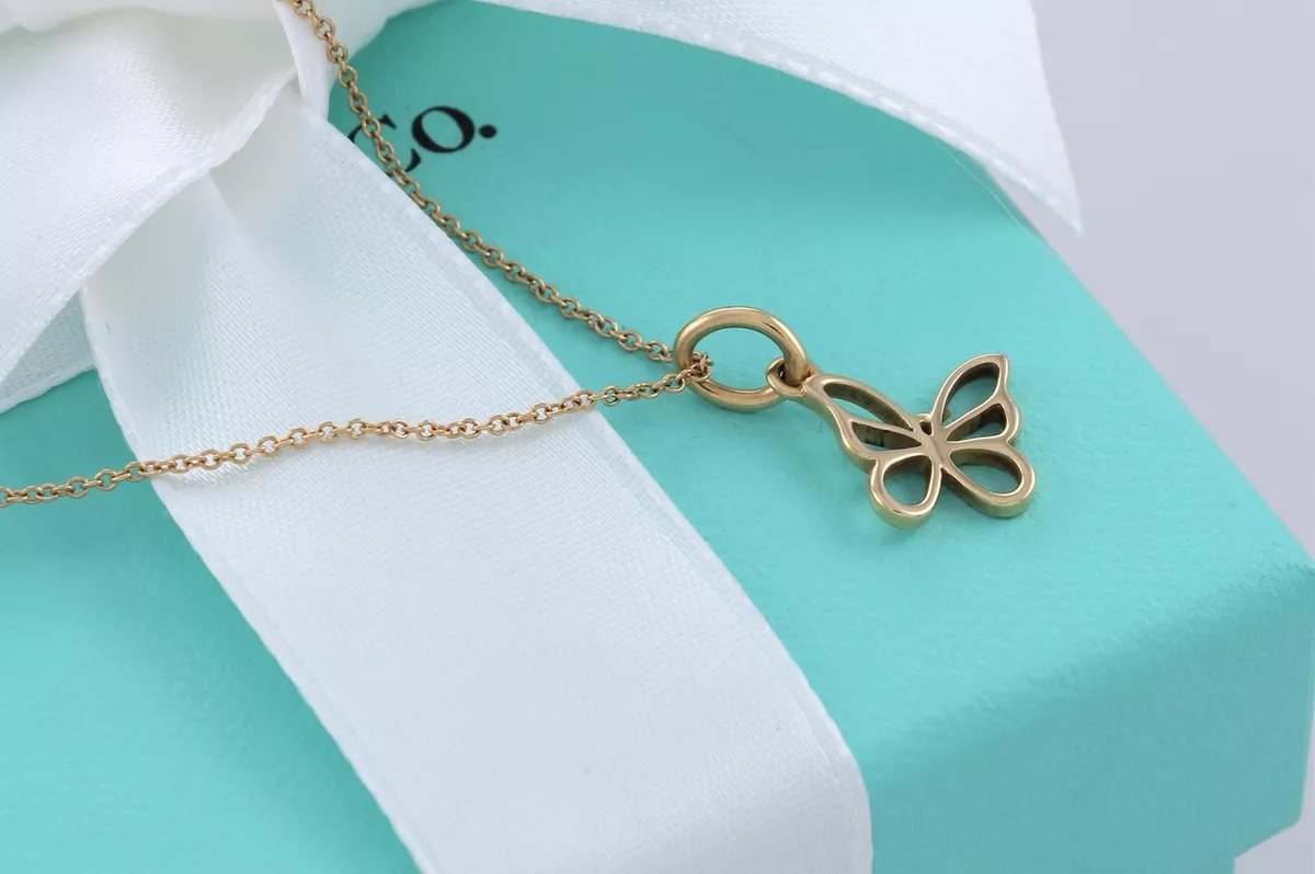 18k gold on sale butterfly necklace