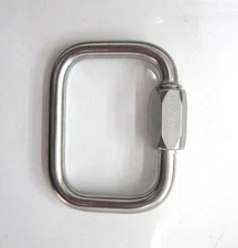 Maillon Rapide 6mm rectangular Reserve Parachute Link, Carabiner, Pair