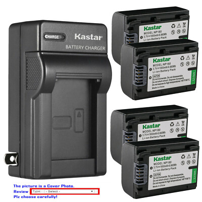 Kastar Battery AC Charger for Ordro NP-180, Ordro HDR-AE8 Screen Vlog DV Camera