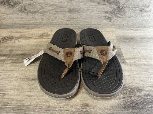 Sperry Top Sider Bait Fish Thong Flip Flops Sandals Mens 7 M Brown NWT - Picture 3 of 8