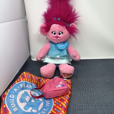 BUILD A BEAR Trolls Princess Poppy Plush Dress W/ Sound Trolls Song & B-A-B Bag