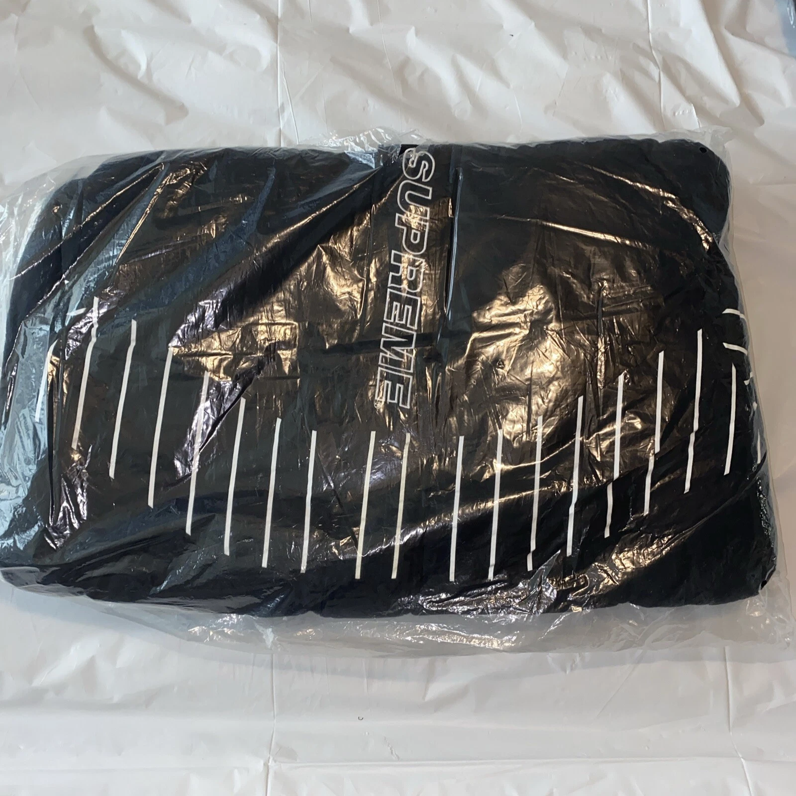 Parka de sport neuve authentique Supreme New York FW19J45 panneau à rayures NOIR PETIT