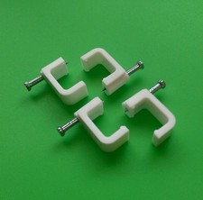  20 PCS Dual Cable Clips for Dual RG59 RG6 Cable - White
