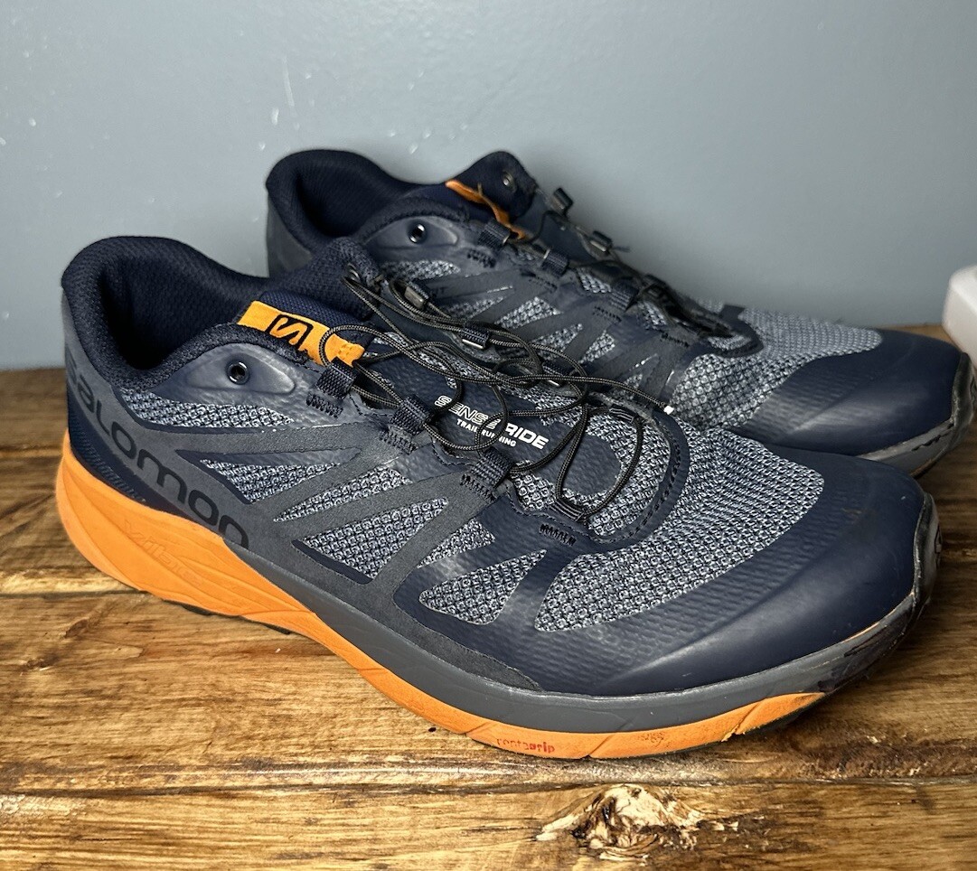 Scarpe Salomon Sense Ride VIBE Uomo 10 Escursionismo Trail Running 394743 Blu Arancione