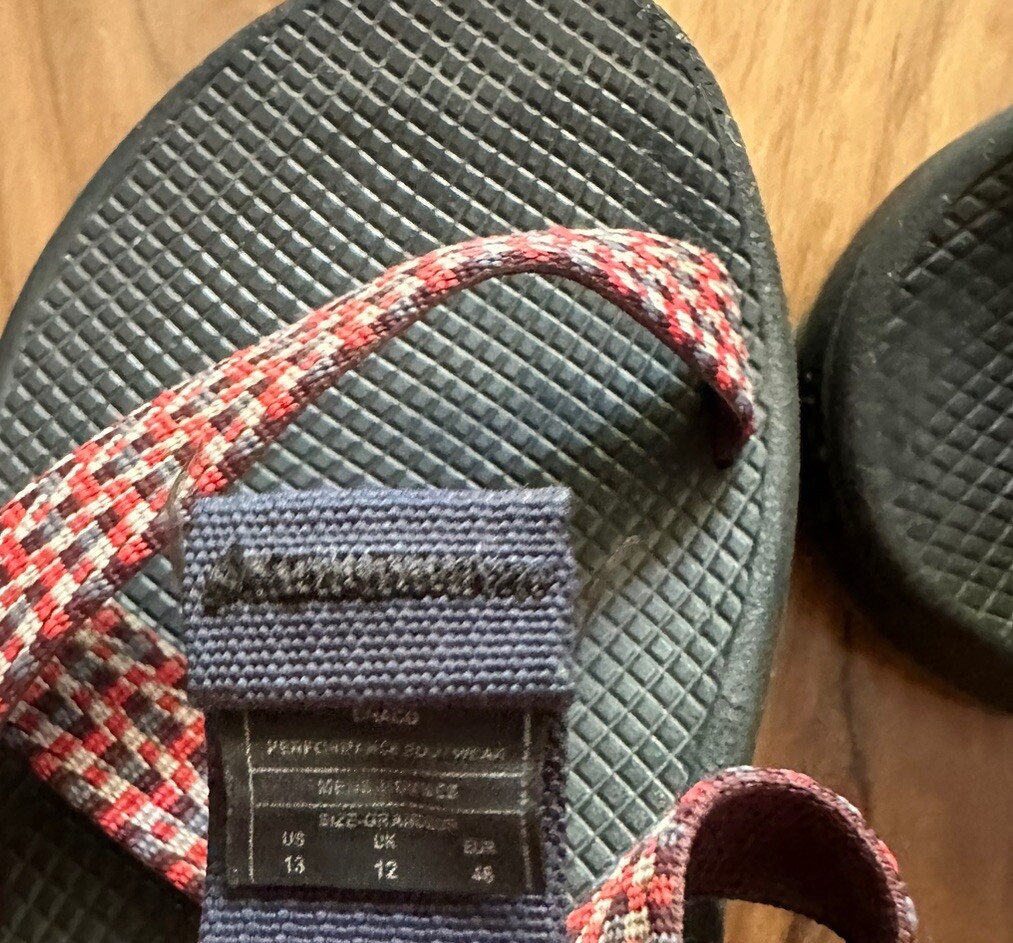 Chaco Gray and‎ Red Strappy Sandals, Men’s size:12 Chaco Men main image 4