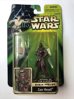 2001 Star Wars Attack Of The Clones Sneak Preview Zam Wesell Hasbro