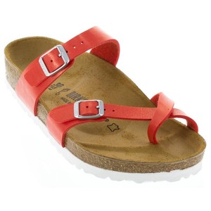 New Birkenstock Mayari Red Birko Flor Slide Birkibuc Sandals Shoes 37 W 6 M 4 | eBay