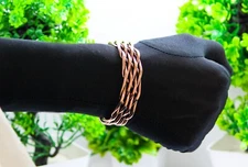 Pure Copper Wire Braided Oxidized Heavy Handmade 18mm Wide Cuff Bracelet Jewelry