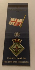 Vintage Matchbook Cover Matchcover Military HMCS Naden