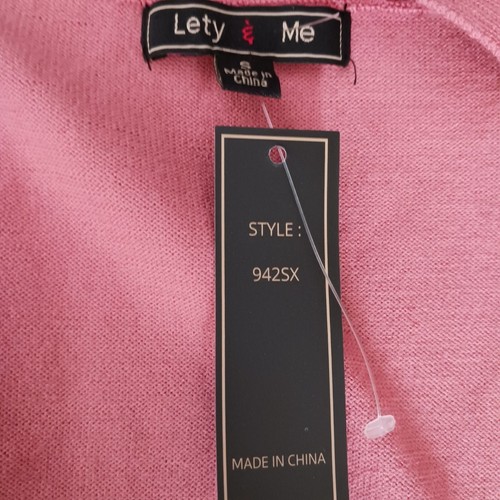 Cárdigan tejido delantero abierto Lety & Me, Coral Gabby Pointelle precio de venta sugerido por el fabricante $50, nuevo con etiquetas, talla S - Imagen 6 de 10