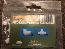 D-Line Micro Decorative Trunking Smooth Fit 4 Piece Accessory Multipack 16x8mm