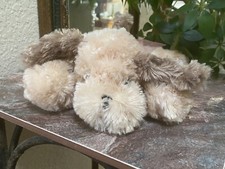 Dan Dee Puppy Dog Plush Brown Tan Stuffed Animal Pink Hearts Ribbon Bow 10"