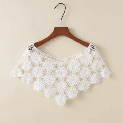 Vintage Style Femme Creux Tricot Étole Capelet Crochet Lacets Châle Haut Bolero - Photo 1/4