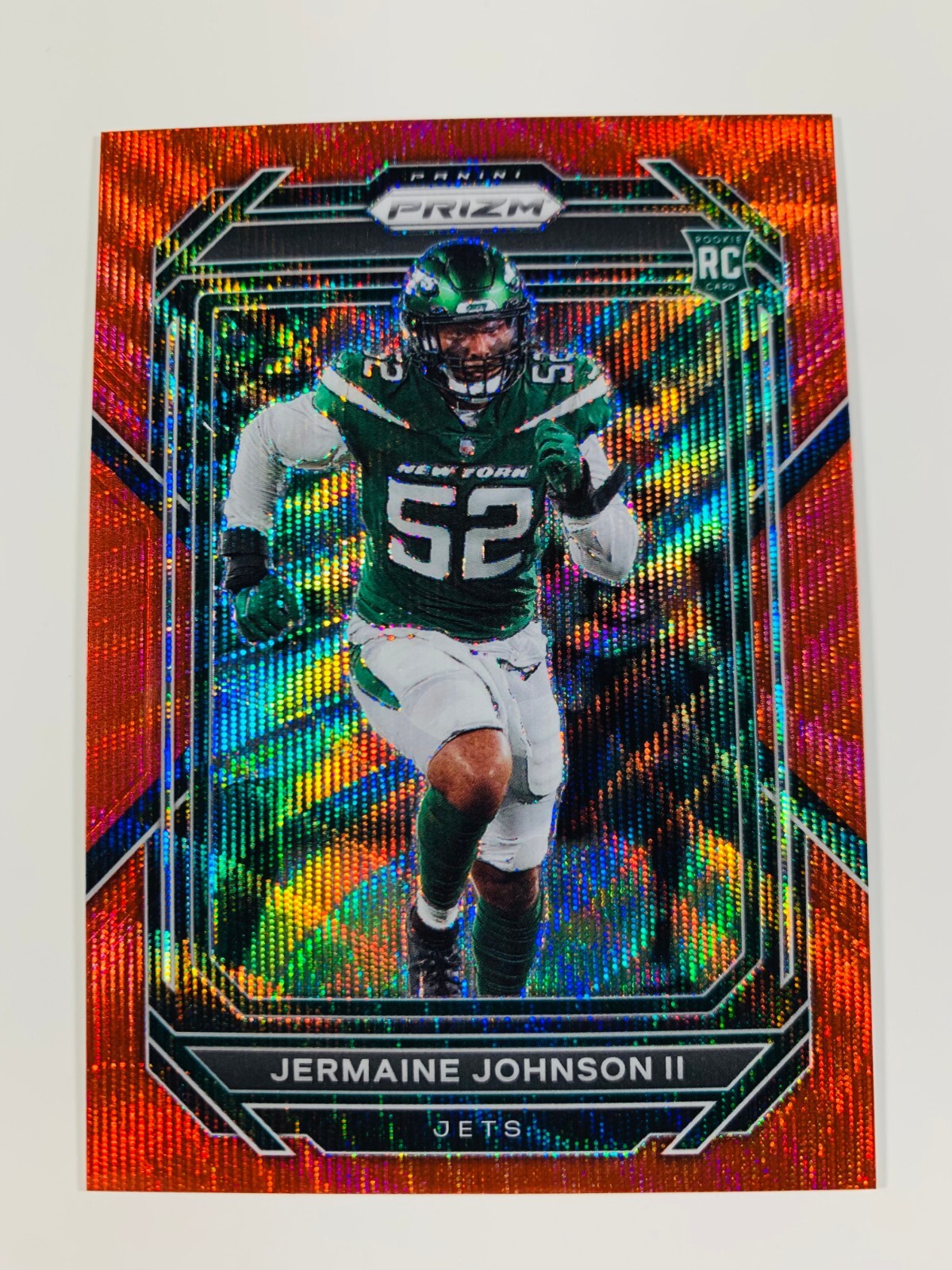 2022 Panini Prizm Jermaine Johnson II Red Ruby Wave /149 SP Rookie RC JETS #375
