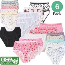 12 Girls Kid  Soft Comfortable Floral Print Panties Brief Cotton Underwear