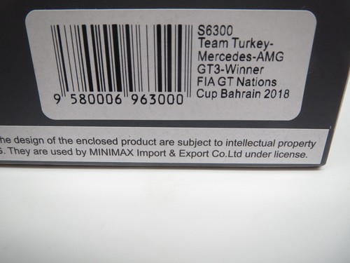 SPARK S6300 Mercedes AMG GT3 (Yoluc/Güven) "2019" Winner Cup Bahrein 1:43 EMBALAJE ORIGINAL - Imagen 12 de 12