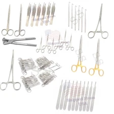 Backhaus Towel Clamp + Forceps Needle Holder +Scissors + Spay Hook Surgical Ins
