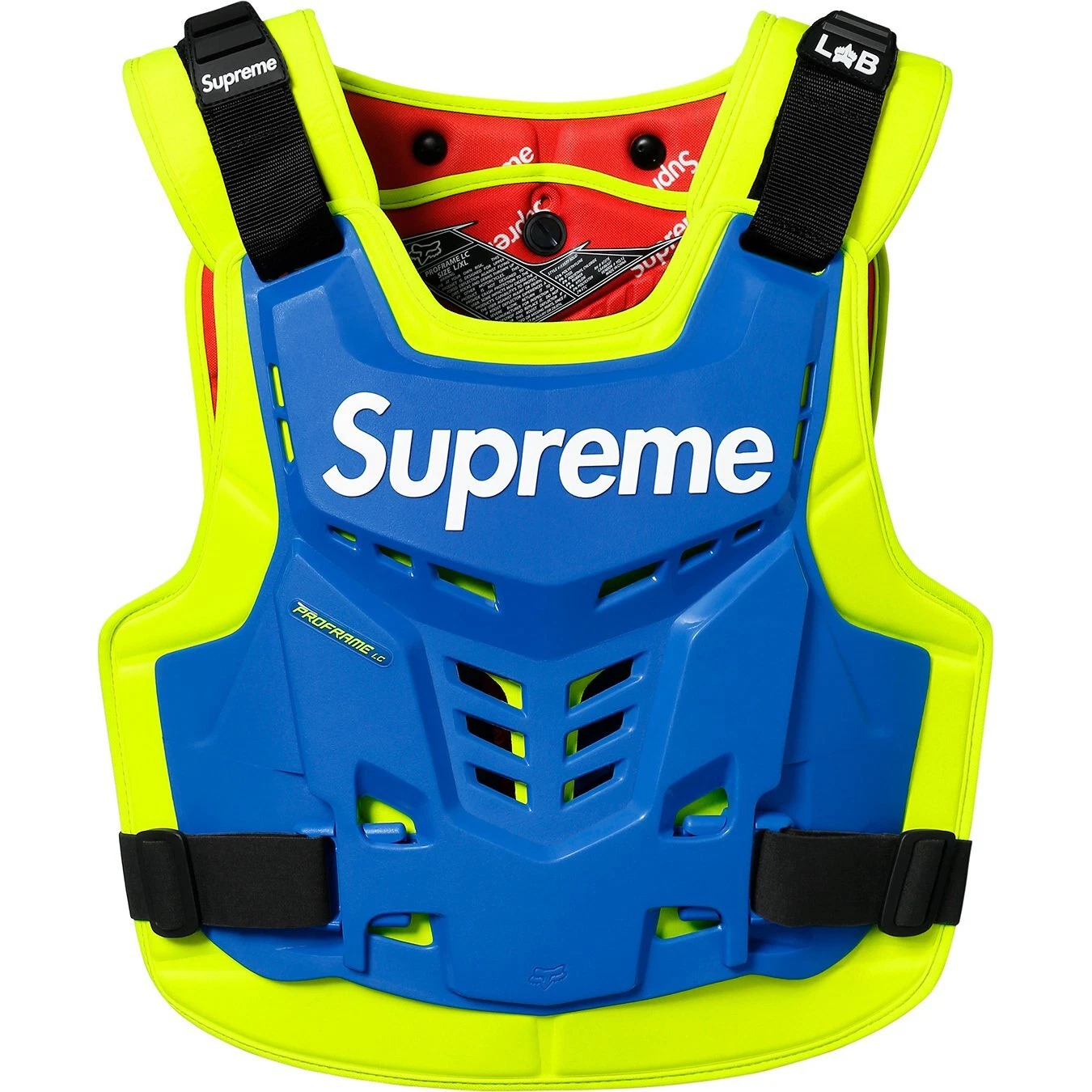 Gilet déflecteur de perchoir Supreme x Fox Racing Proframe (SS18A5) homme taille S/M   L/XL