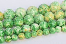 Green Yellow Rain Flower Jade Beads Grade AAA Round Loose Beads 4/6/8/10/12MM