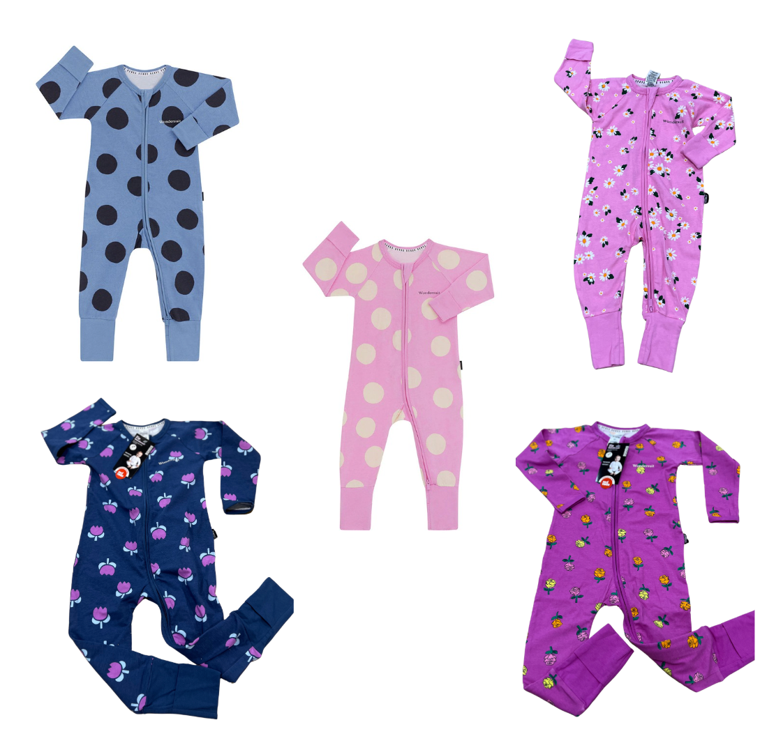 Bonds Baby Wondersuit Zippy Pajama Girls Boys Pink Blue Yellow