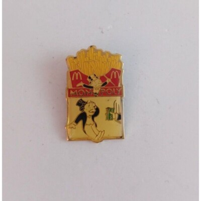 Vintage Monopoly French Fries & Rich Uncle Pennybags McDonald's Employee Hat Pin