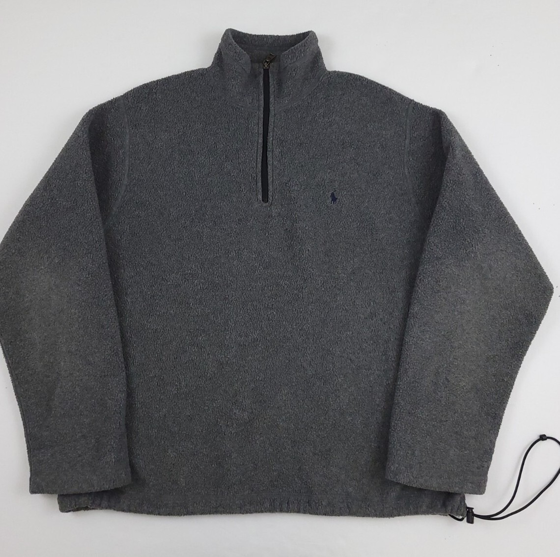 Polo Ralph Lauren vintage anni 90 maglione pile RL pony sport grigio USA outdoor vintage