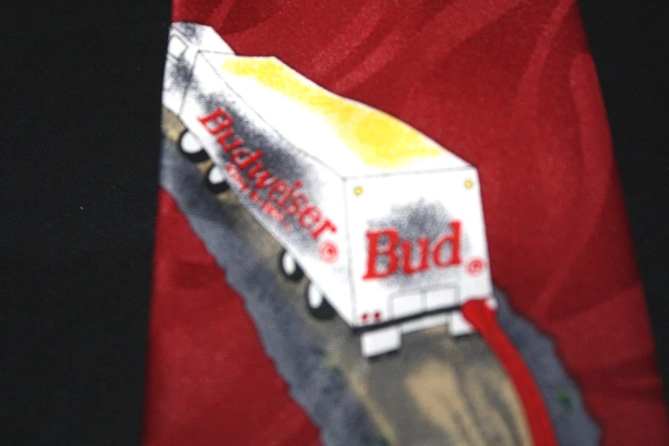 Budweiser пиво галстук бутон грузовик с лягушками 1996 мужской галстук - EEX = - Изображение 3 из 4
