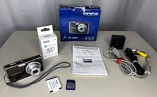 Olympus FE-4020 14MP Digital Camera Battery, Charger, 4GB SD Card, Box Papers