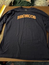 Reebok Men  s Large Nfl Denver Broncos Long Sleeve T-Shirt Dark Blue